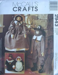 2943 MCCALLS PILGRIM DOLLS, CLOTHING PATTERN